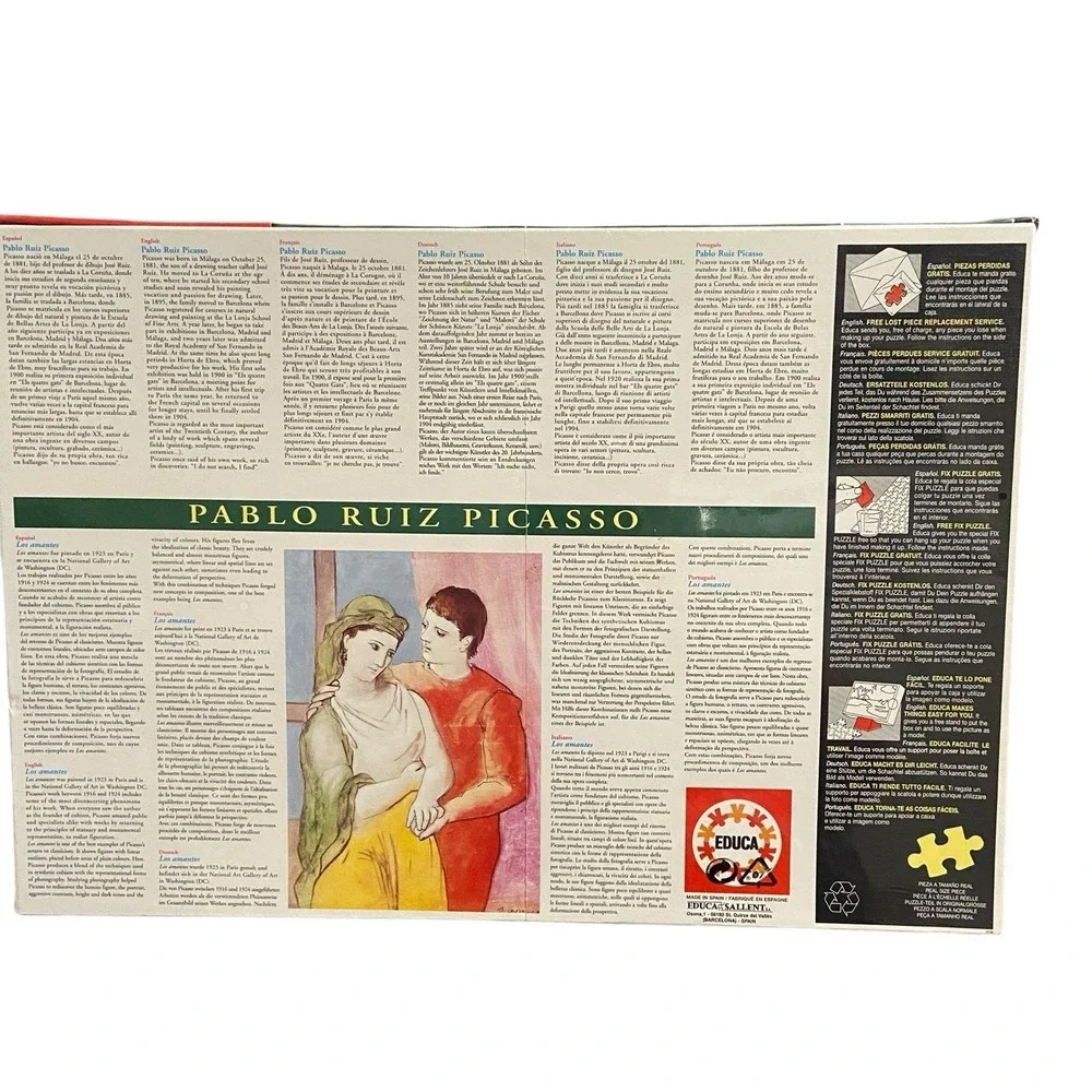 Museum Series 1500 Pc Jigsaw Puzzle Picasso Los Amantes Collector's EDUCA New